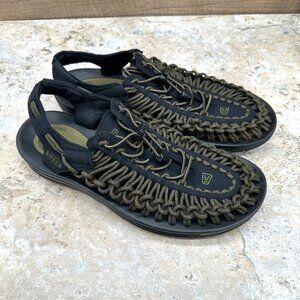 Keen Sandals Mens Size 8 Olive/Black Uneek Corded Outdoor Slip On Sling Back